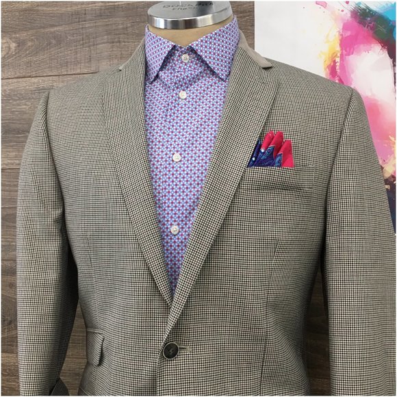 Van Heusen‎ Mens Blazer Sport Coat Two Button Casual Jacket Size 40R Suits - Picture 2 of 13